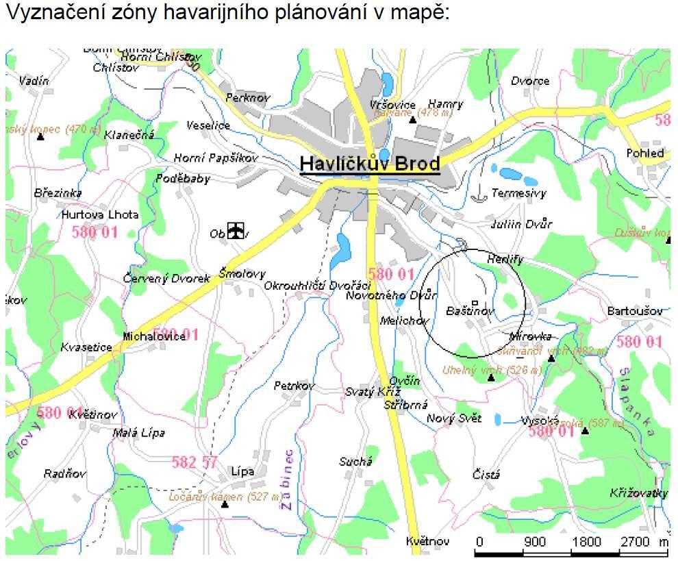 6.4 Stanovení zóny havarijního plánování Krajský úřad ve svém rozhodnutí č.j. KUJI 59332/2017 z 15. 8. 2017 zrušil zónu havarijního plánování v rozsahu dle původního rozhodnutí č.j. KUJI7891/2003/OZP/1-Sim ze dne 28.