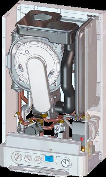 kondenzační kotle s připojením na externí zásobník TV SESTAVA KOTLE 1 - Kondenzační komora 2 - Ventilátor 3 - Teplotní sonda topení 4 - Expanzní nádoba topení 5 - Tlakový spínač 1 4 6 - Energeticky