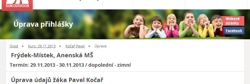 4 Tipy pro rychlou práci 4.1 Odhlášení a změny osobních údajů V horní části, ještě nad menu naleznete po přihlášení hlavní panel, viz obrázek 7.