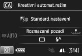 C Kreativní automatické fotografování V režimu <C> m žete snadno rozmazat pozadí a zm nit režim ízení a emitování záblesku.