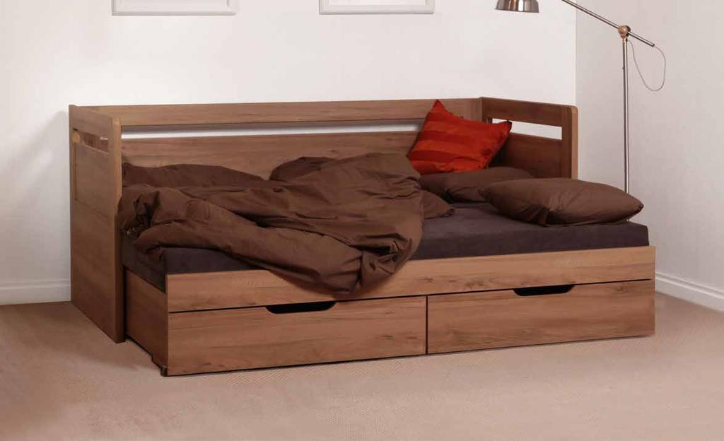 rozkládací postele TANDEM klasik s vysokými čely Imitace masivního dřeva, ořech