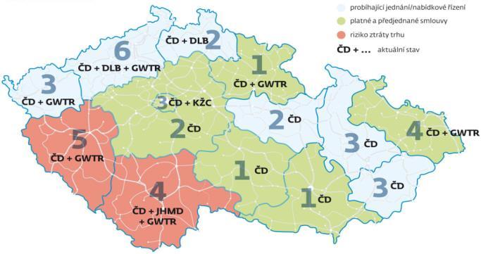 JHMD. Dochází k postupnému otevírání trhu Liberalizace trhu regionální dopravy ČD jednají s kraji o ZVS 2019+ ČD mají zájem udržet silnou pozici v regionální