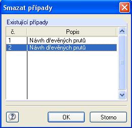 3: Dialog Kopírovat případ TIMBER Pro Smazání případu v TIMBER Pro Uživatel má možnost návrhové případy smazat příkazem z hlavní nabídky v modulu TIMBER Pro Soubor