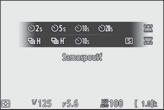 V režimu videosekvencí můžete vybrat operaci prováděnou při stisknutí tlačítka spouště (0 45). Bez ohledu na vybranou možnost lze v rámci každé videosekvence pořídit nejvýše 50 snímků.
