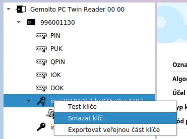 Kryptografické klíče, určené k elektronickému podepisování, jsou obvykle generovány v čipu občanského průkazu. V takovém případě neexistuje záloha klíče.