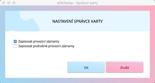 Ve výchozím stavu (např. po instalaci software eobčanka) se zapisuje základní úroveň provozních záznamů. Ten pro detekci složitějších problémů nemusí dostačovat.