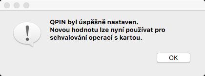 Obrázek 68: Okno pro nastavení QPIN pomocí PUK Po dokončení uvedeného procesu má uživatel nastaveny PUK, PIN i QPIN, tedy všechny kódy, potřebné pro práci s certifikáty.