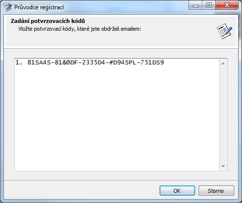 Je-li potvrzovací kód vložen do okna Průvodce registrací, můžete klepnout na tlačítko OK, čímž dojde k provedení registrace zvolených tématických okruhů.
