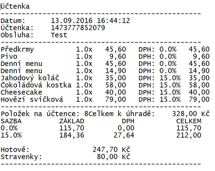 Kontrolní páska Při použtí této klávesy dojde k exportu kontrolní pásky za dané období do souboru TXT.