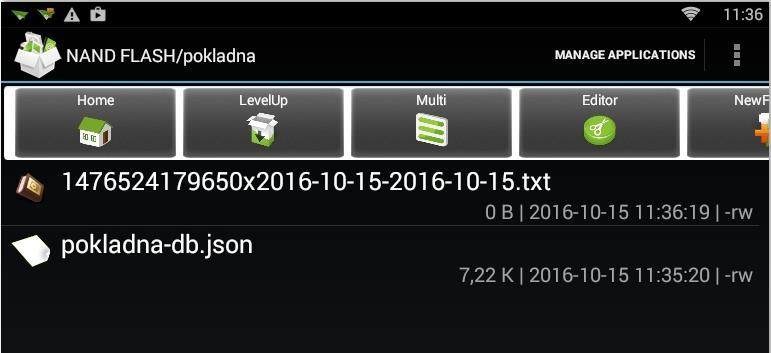 json Import databáze Soubor pokladna-db.