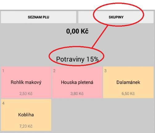 Klávesa KREDITNÍ KARTA slouží pro ukončení nákupu s platbou kreditní kartou.