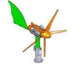 724,5 Schéma regulace výkonu systému jedné větrné turbíny Větrná turbína JPT-100 Nabíječ + - Baterie + - - + - +