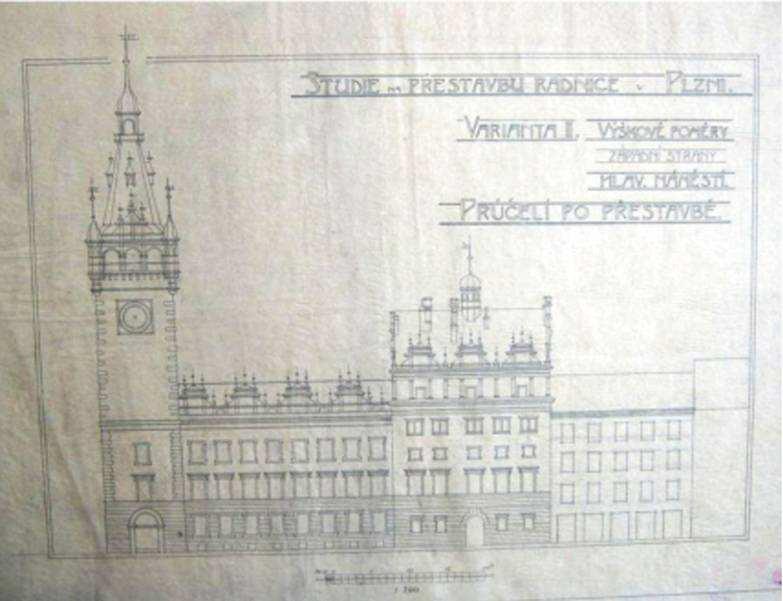 Obr. 81 Studie na přestavbu radnice v