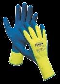 EN 388 1121 HS-01-005 01 0114 1 2 72 VELIKOSTI: 11 žlutá-modrá Zimní kombinované rukavice, dlaň z vinylu,
