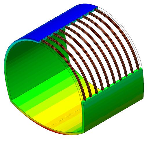 Obr. 3: Schéma 3D modelu ostění Tab. 1: Vstupní parametry modelu 3D Model [kn.