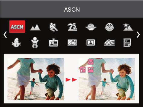 Režim záběru SCN V režimu Panorama, když velikost obrázku je nastavena na 2M, lze provést montáž až 4 fotografií.