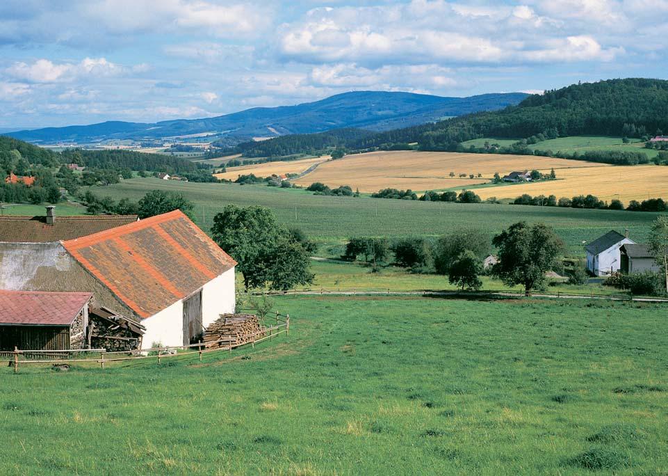 âeskobudûjovicko CHRÁNùNÁ KRAJINNÁ OBLAST BLANSK LES Kulminaãní ãást Blanského lesa s Kletí (084,2 m n. m.) a RÛÏov m vrchem (877,4 m n. m.) v pohledu pfies západní ãást KfiemÏské kotliny od Jaronína.