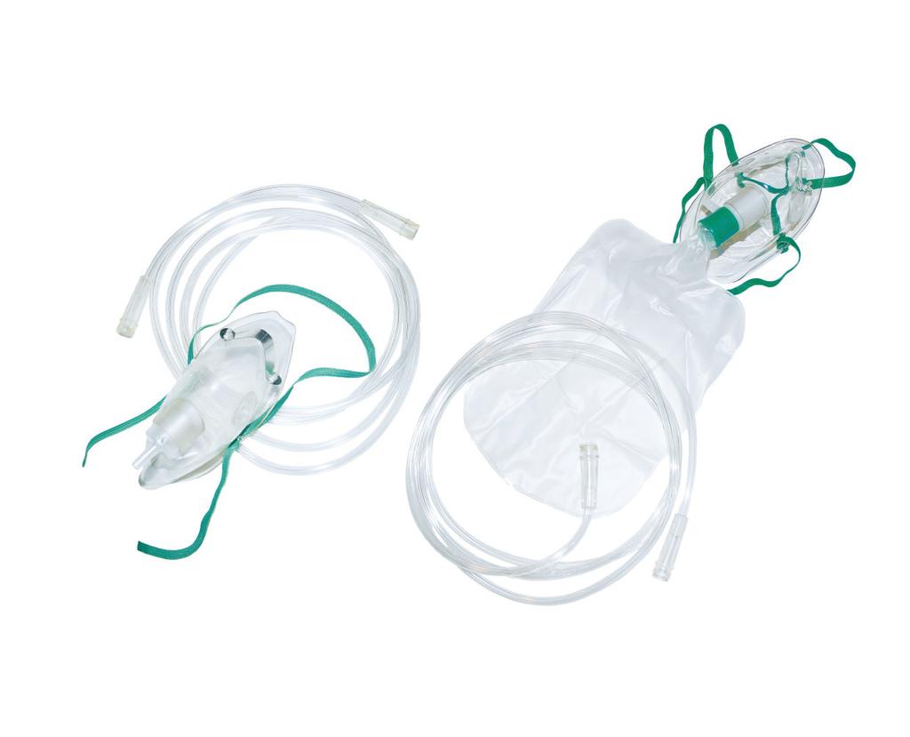 Kyslíkové masky Kyslíkové masky standard Kyslíkové masky jsou určeny k podávání kyslíkové terapie. Sterilní, s přívodní hadicí 2 m.