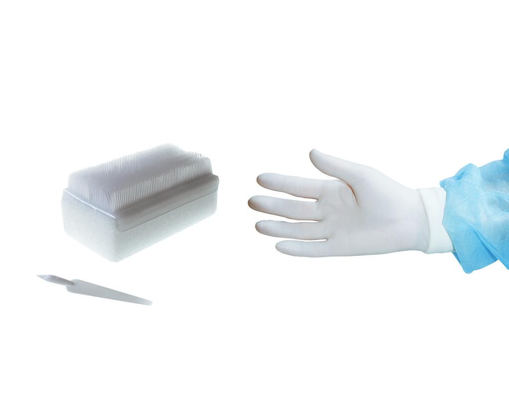 Rukavice a čistící kartáček Chirurgické rukavice Operační rukavice jsou plně anatomické s mikrozdrsněným povrchem. Vyznačují se vysokou pevností současně s požadovanou jemností.