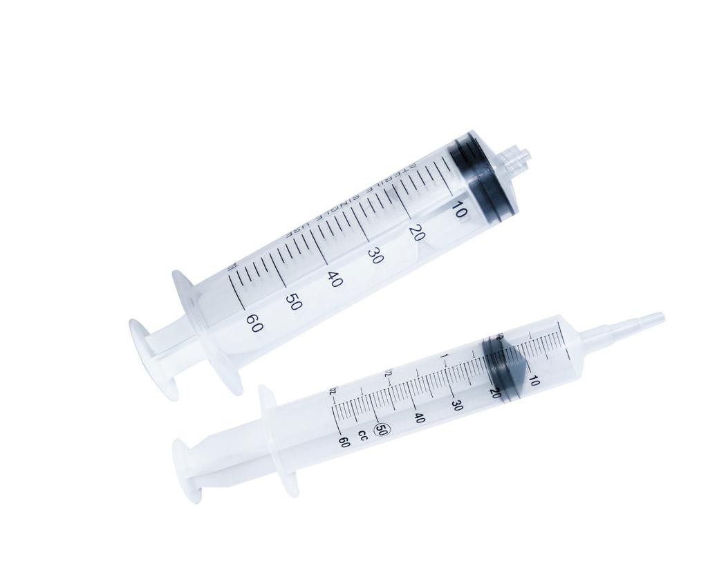 Injekční stříkačky Injekční stříkačky trojdílné Jednorázové injekční stříkačky trojdílné jsou dodávány ve sterilním praktickém peel balení.