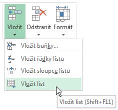 Během práce však můžete vkládat i nové listy nebo již nepotřebné odstraňovat. Listy lze také přejmenovávat, přesouvat nebo kopírovat.