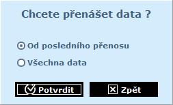 Pokud ještě nejsou v softwaru Time Box zadáni pracovníci, klikněte na tlačítko Zpět. Jakmile jsou pracovníci zadáni (strana 4) vyberte Od posledního přenosu a klikněte na Potvrdit.