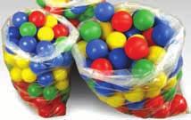 Součástí balení je rovněž 500 plastových míčků o průměru 6,5 cm. Tloušťka stěny: 15 cm. Rozměr: 150 x 40 cm.