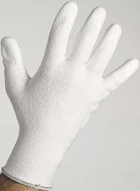 white threads, protection against blade cut, palm and fingers with a grey PU