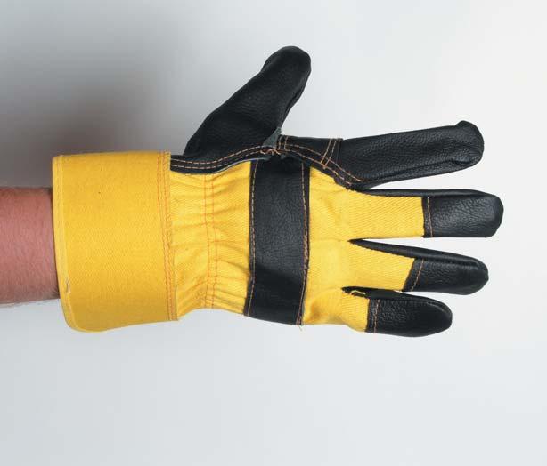 cowhide palm, yellow cotton back and stiff cuff, palm