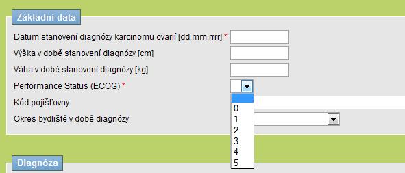 Vyplňování údajů ve všech formulářích je založeno na stejném principu.