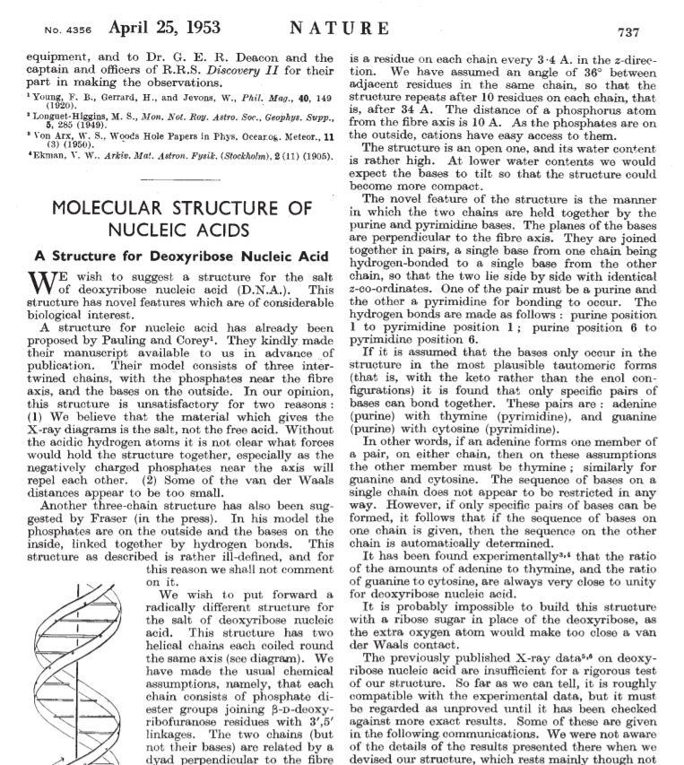 of nucleic acids; a