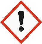 Výstražné symboly nebezpečnosti : Signálním slovem : Varování Standardní věty o nebezpečnosti : H315 Dráždí kůži. H317 Může vyvolat alergickou kožní reakci.