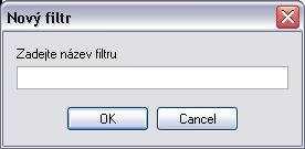 Nastavení filtru SW Je možno si nadefinovat uživatelské filtry dle software pomocí popupmenu položky Filtr volbou New filter.