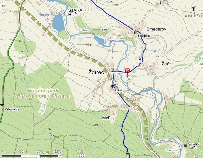 Obr 12: Mapa Přešínského potoka s