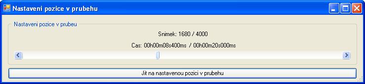 čísla snímku, nebo podle jeho času. - První Nastaví zobrazení na první snímek v průběhu. - <= Auto Začne automaticky přehrávat snímky směrem k začátku průběhu (k prvnímu snímku v průběhu).