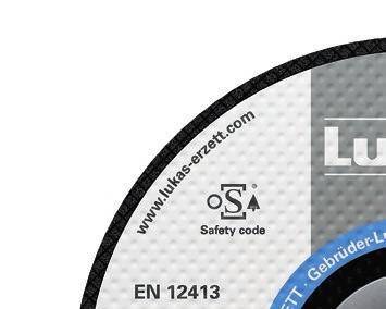 Řezných a hrubovacích kotoučů označení na etiketě Bezpečnostní standard Linie produktů High Performance