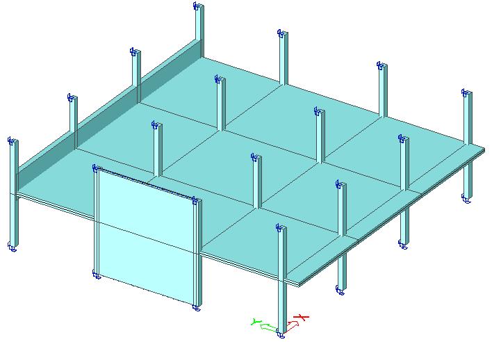 Proekt FRVŠ 905/0/G Příklad č. : Obecná lokálně podepřená železobetonová stropní konstrukce Je dán železobetonový monoltcký skelet (vz schéma konstrukce).