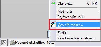 Tento dialog si vyvoláme v dolní liště a potom můžeme pokračovat v úpravě parametrů, doplnit další výstupy a danou analýzu opět spustit.