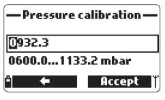 Pomocí klávesnice zadejte číselnou hodnotu, která odpovídá referenčnímu měřicímu přístroji a poté stiskněte Accept pro potvrzení.