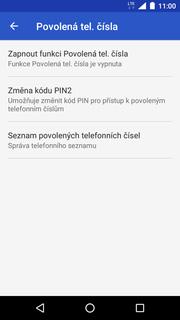 34 z 37 Pevná volba Telefon. Dále ťuknete na Další (tři tečky). 3. Zvolíte Nastavení. 4.