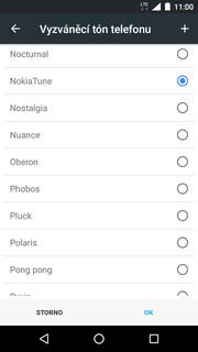 Zvolíte Vyzváněcí tón telefonu. 4.