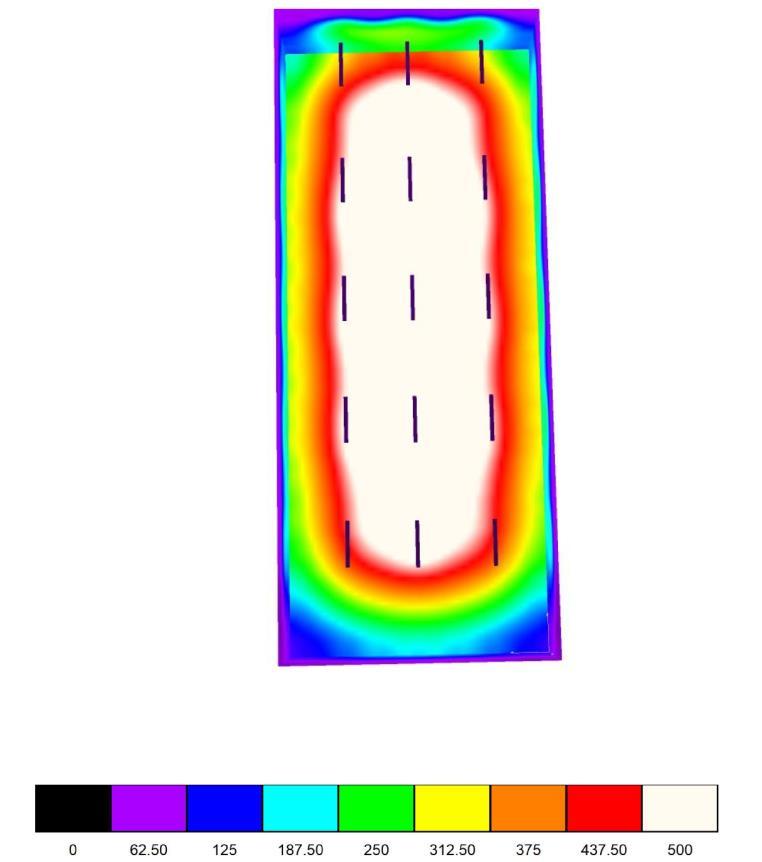 4.3. Světelně technické výsledky a minimální požadované parametry 4.4. Renderování nepravými barvami 4.5. Počet a minimální parametry svítidel LED svítidlo IP54, 36W.