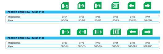Nouzová svítidla pratica bandiera Popis: dostupné v provedení 2x6W a 2x8W SA (stále svíticí) a SE (nouzově svíticí), též v ekologickém provedení s bateriemi NiMH s dlouhou životností.