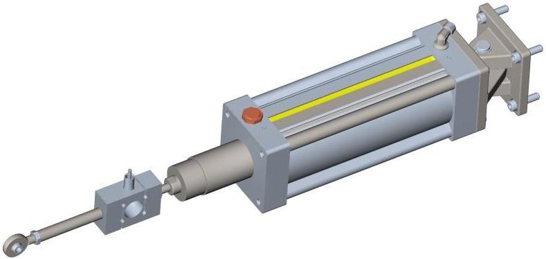 Jeho parametry jsou podrobněji popsány v podkapitole číslo 10.1. Do druhého otvoru s vnitřním závitem je našroubována tyč průměru 18 mm a délky 115 mm.