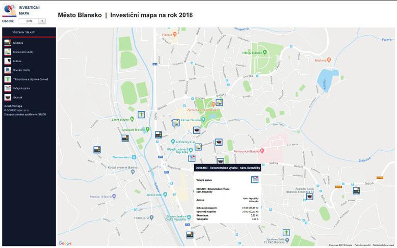 Blansko: Investiční mapa města Město Blansko se nachází v okrese Blansko v Jihomoravském kraji. www.blansko.cz Interaktivní přehled o investicích města Kam míří investice města?