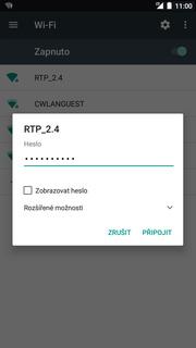 Telefon začne automaticky vyhledávat okolní Wi-Fi sítě.