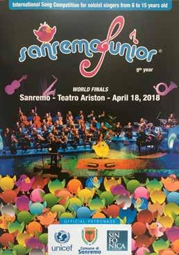 www.sanremojunior.cz www.sanremojunior.sk Sanremo Junior o soutěži Mezinárodní dětská pěvecká soutěž za doprovodu živého orchestru pro sólisty ve věku 6 15 let (pop, rock, jazz, folk, classical).