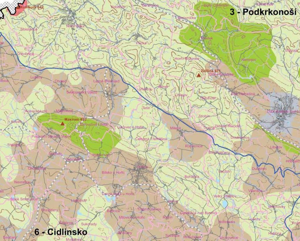 Obrázek 3.4: Výkres oblastí se shodným krajinným typem. 3.10 Vodní hospodářství a protipovodňová ochrana území ZÚR KHK nevymezují na území SO ORP Hořice žádné prvky protipovodňové ochrany území nadmístního významu.