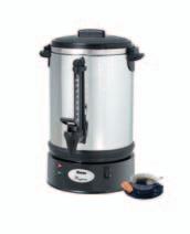 3 litry (20 šálků) 2 oddělené topné systémy pro funkci vaření a udržování teploty Příkon: 1,2 kw / 230 V Rozměry: Ø 220 mm, 485 (V) mm Hmotnost: 4 kg Kávovar PRO 60T 2