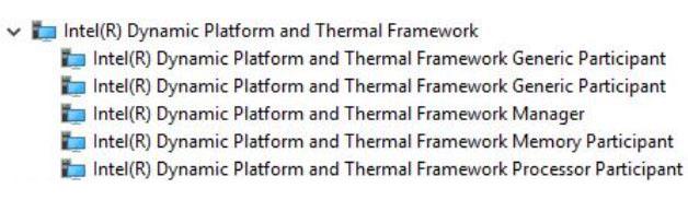 Ovladač Intel Dynamic Platform and Thermal Framework Zkontrolujte, zda je ovladač Intel Dynamic Platform and Thermal Framework v počítači již nainstalován. Tabulka 24.